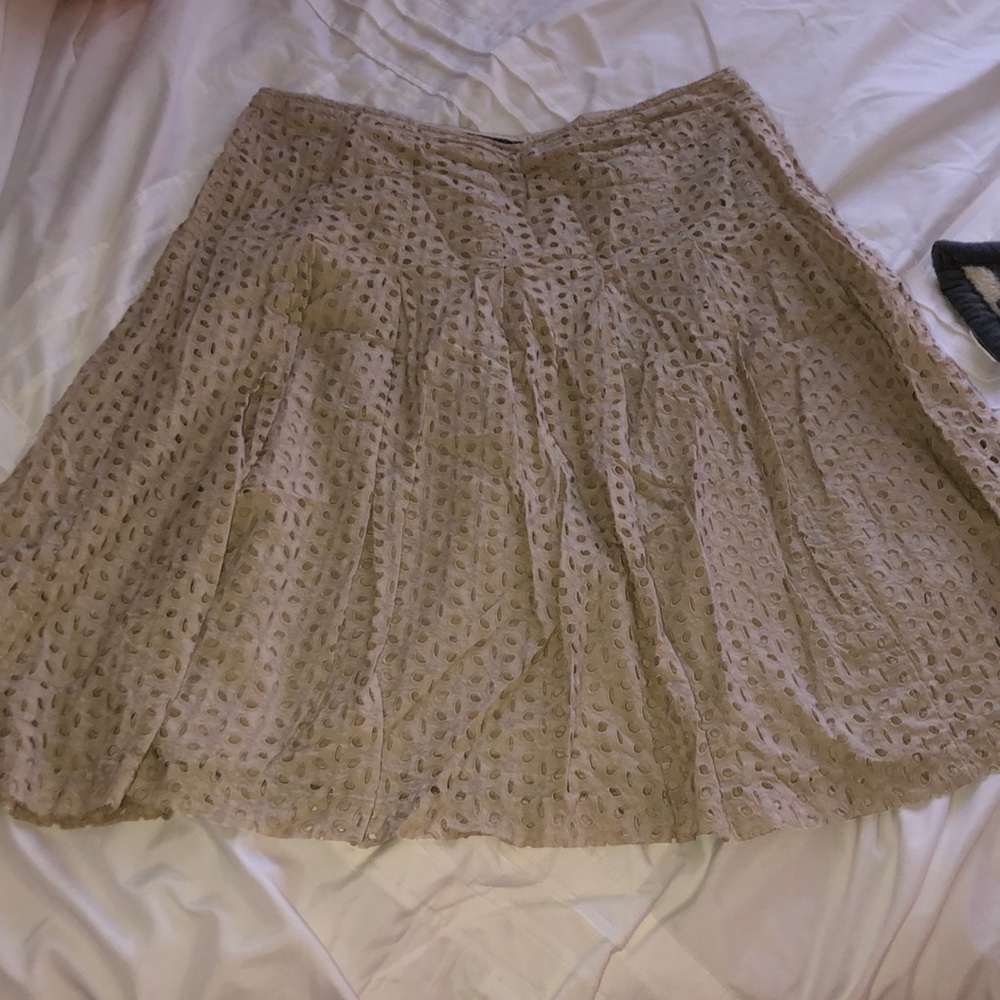 Tan Pattern Mid-Length Skirt